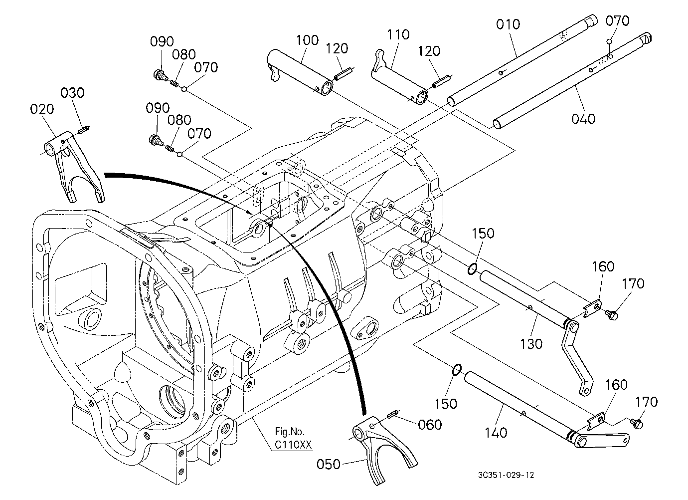 Range And Creep Gear Shift Fork