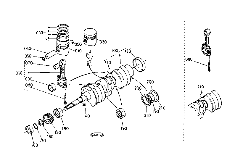Piston Crankshaft [D950-Bh-1(-Sw)]