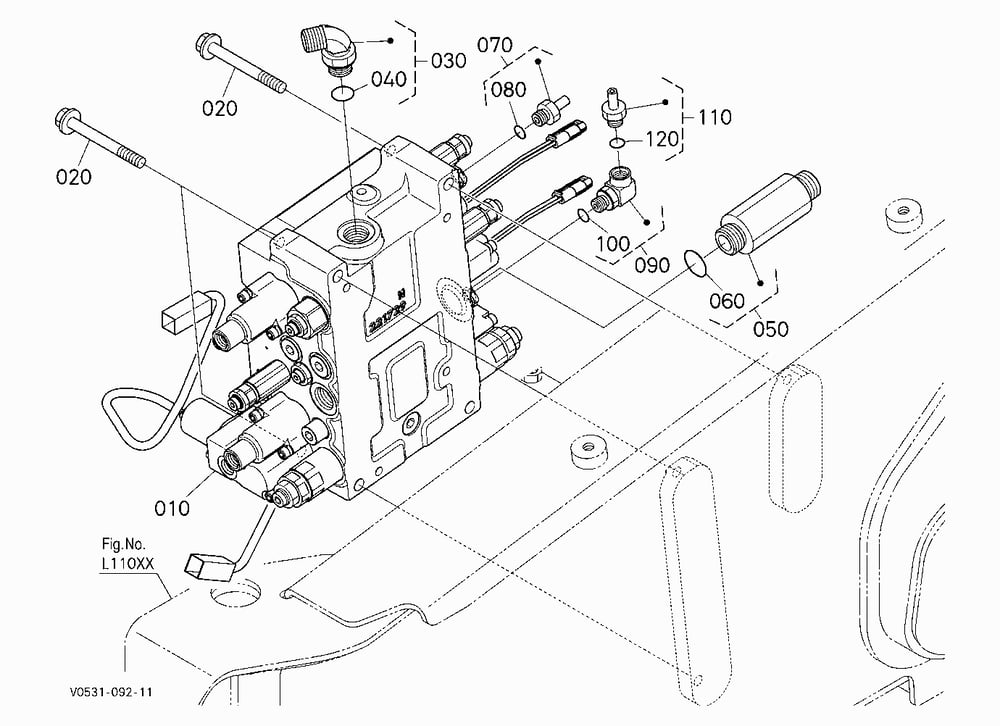 CONTROL VALVE (LEFT) (UPPER AND REAR) [EXCEPT HIGH