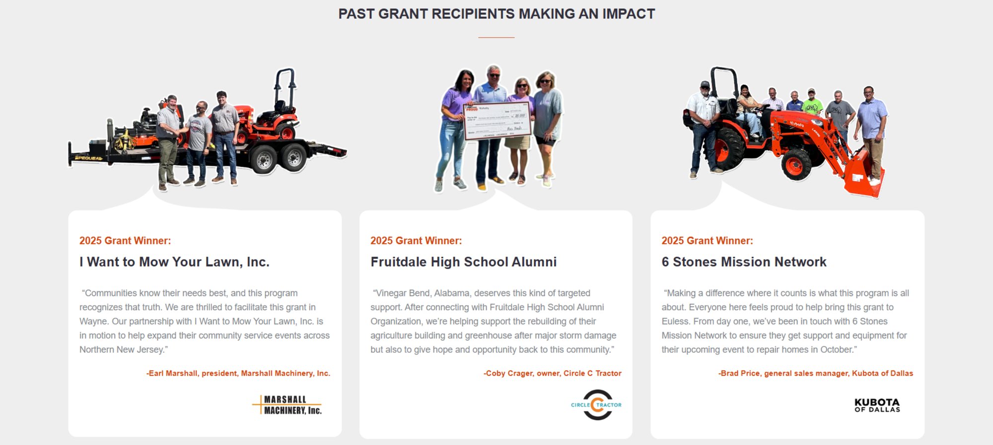 Previous grant winners