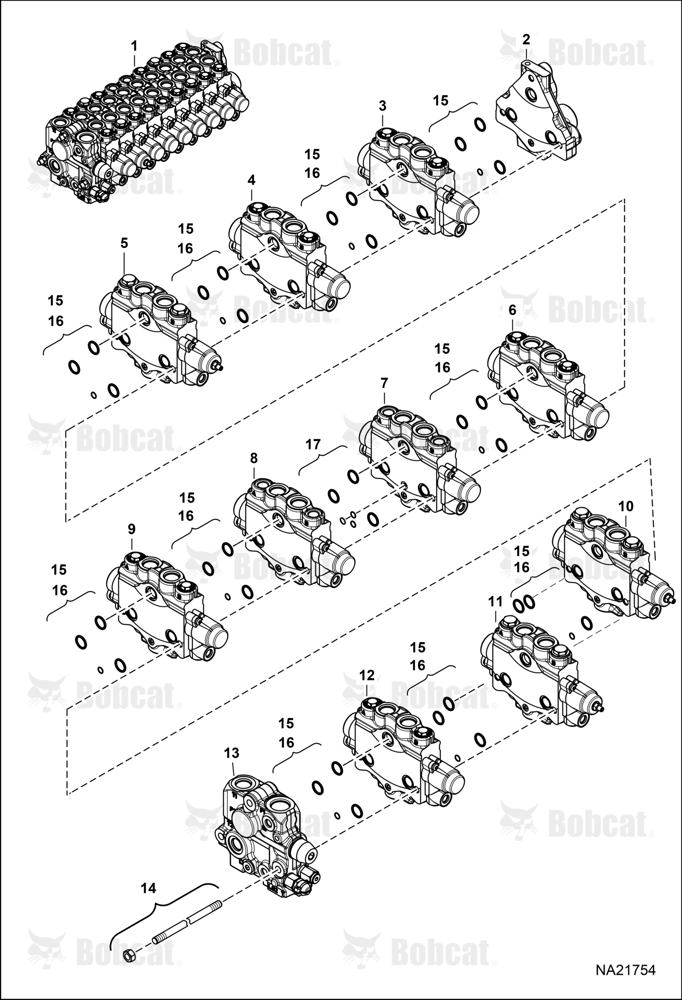 Hydraulic Control Valve (10 Section Assembly)