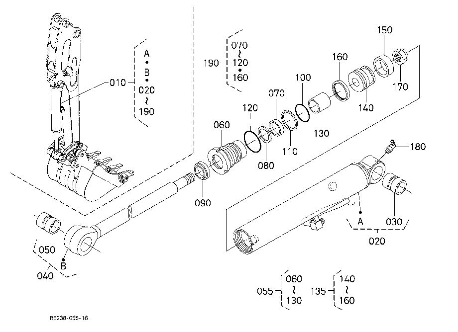 Bucket Cylinder And Component Parts