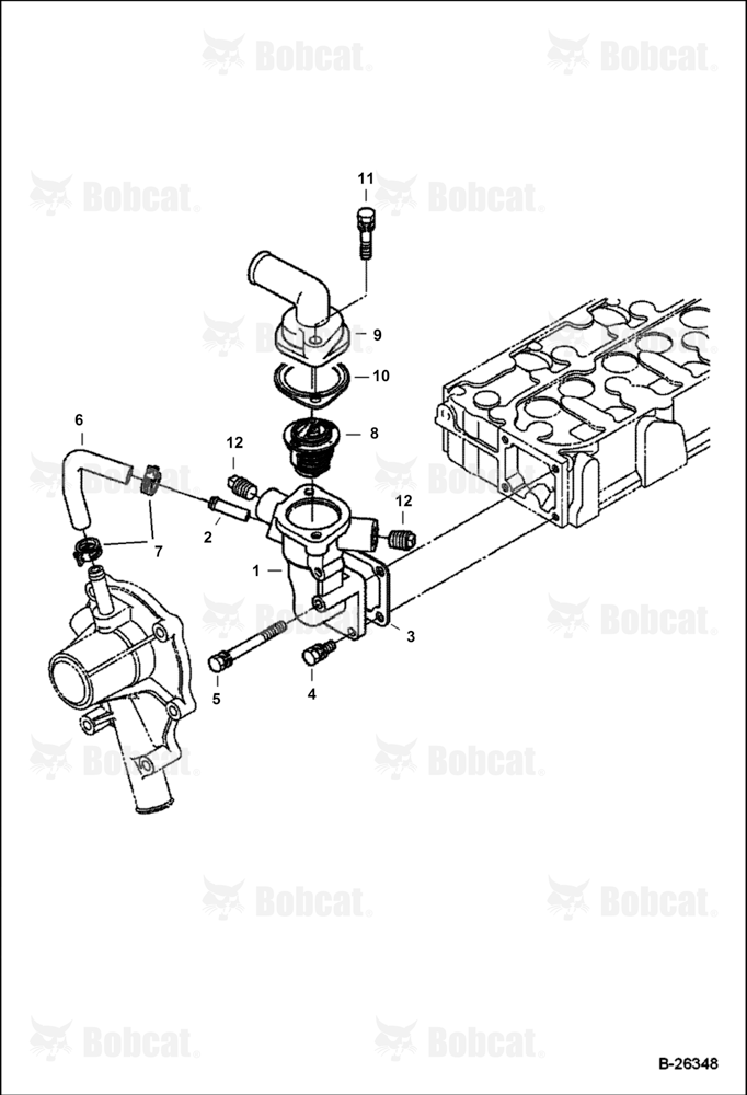 Water Flange & Thermostat