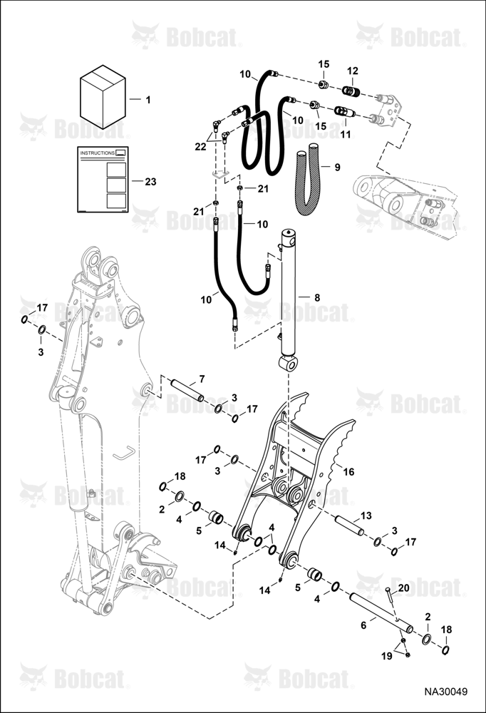 Clamp (Kit) (E32, E35, & E38) (X-change Coupler) (Extendable Arm)