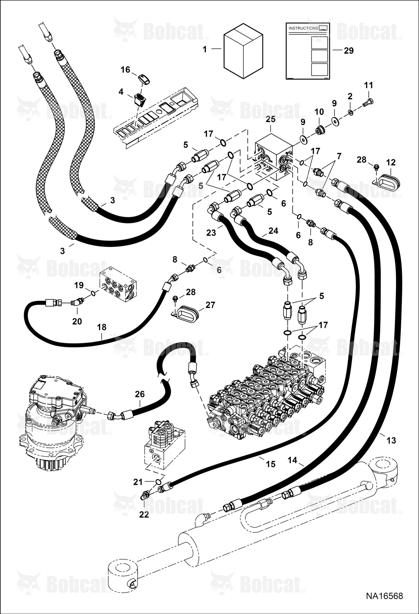 Hydraulic Auxiliary Kit (Second)(Hydraulic Circuitry)  B34R11503 & Above