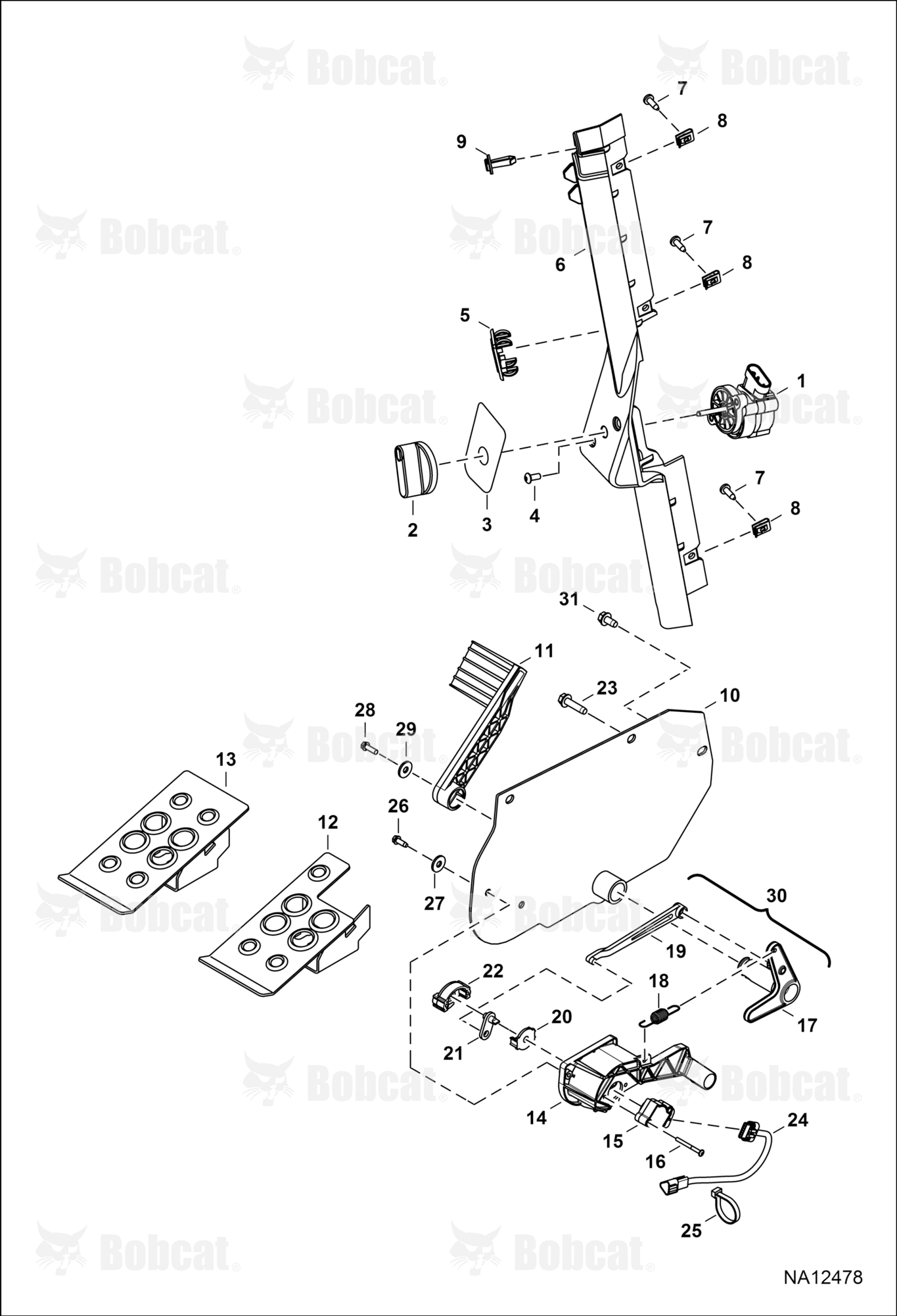Engine Speed Control (W/Foot Throttle) (Plastic Pedal Assy)  B3NL13250 & Above