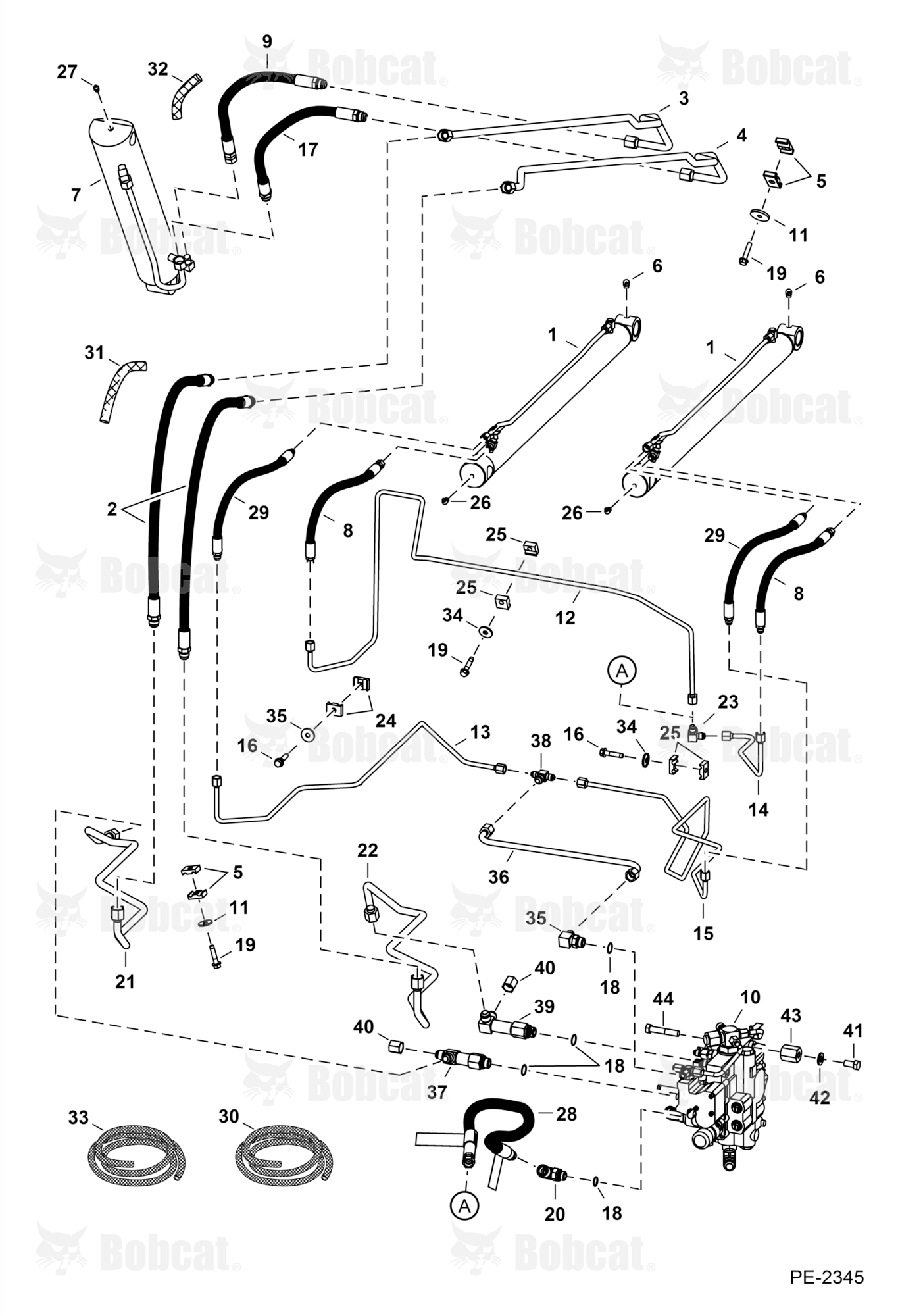 Hydraulic Circuitry (W/O Bucket Positioning Valve)
