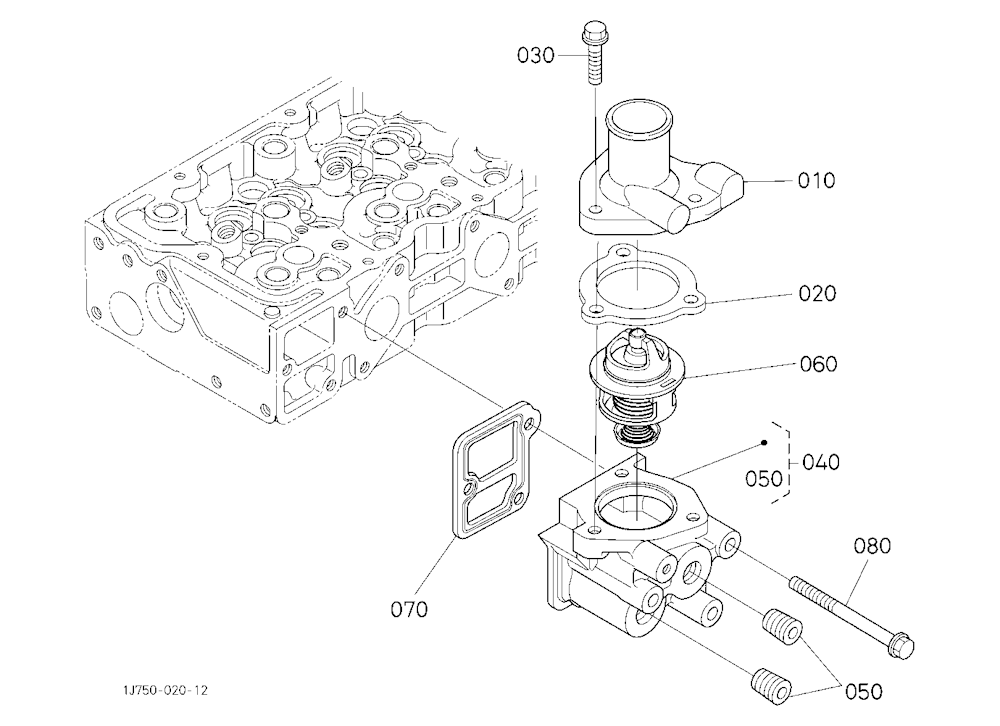 Water Flange And Thermostat