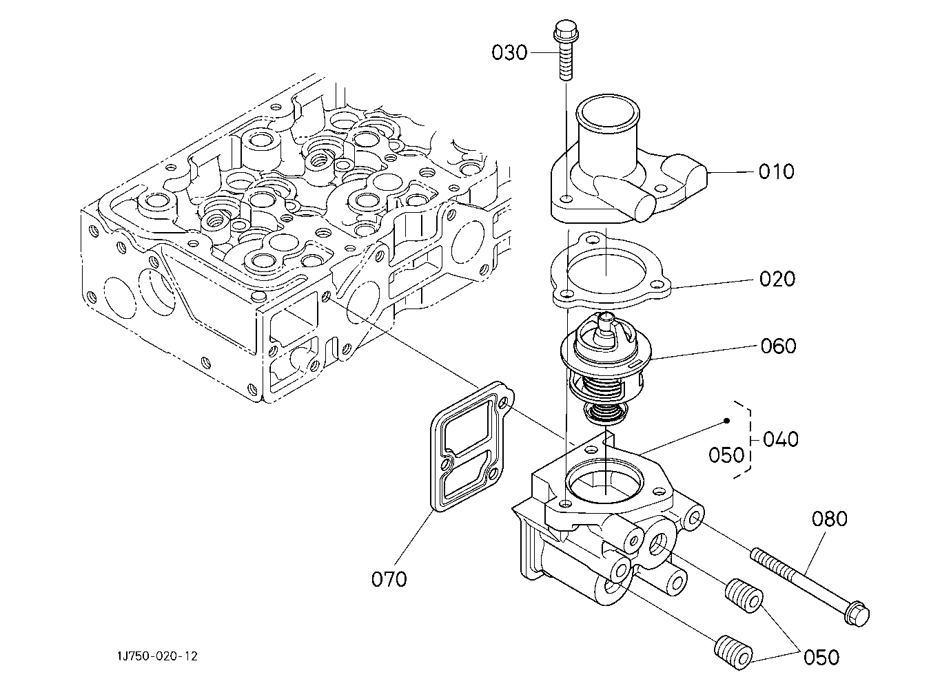 Water Flange And Thermostat