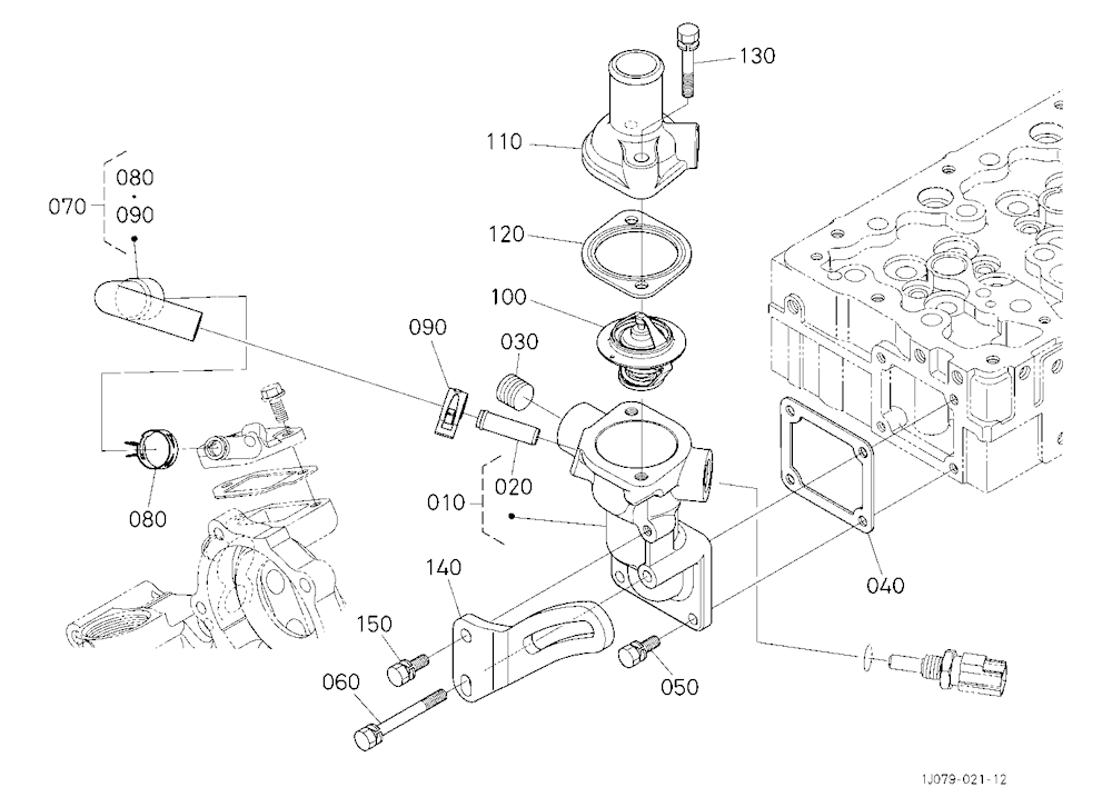 Water Flange And Thermostat