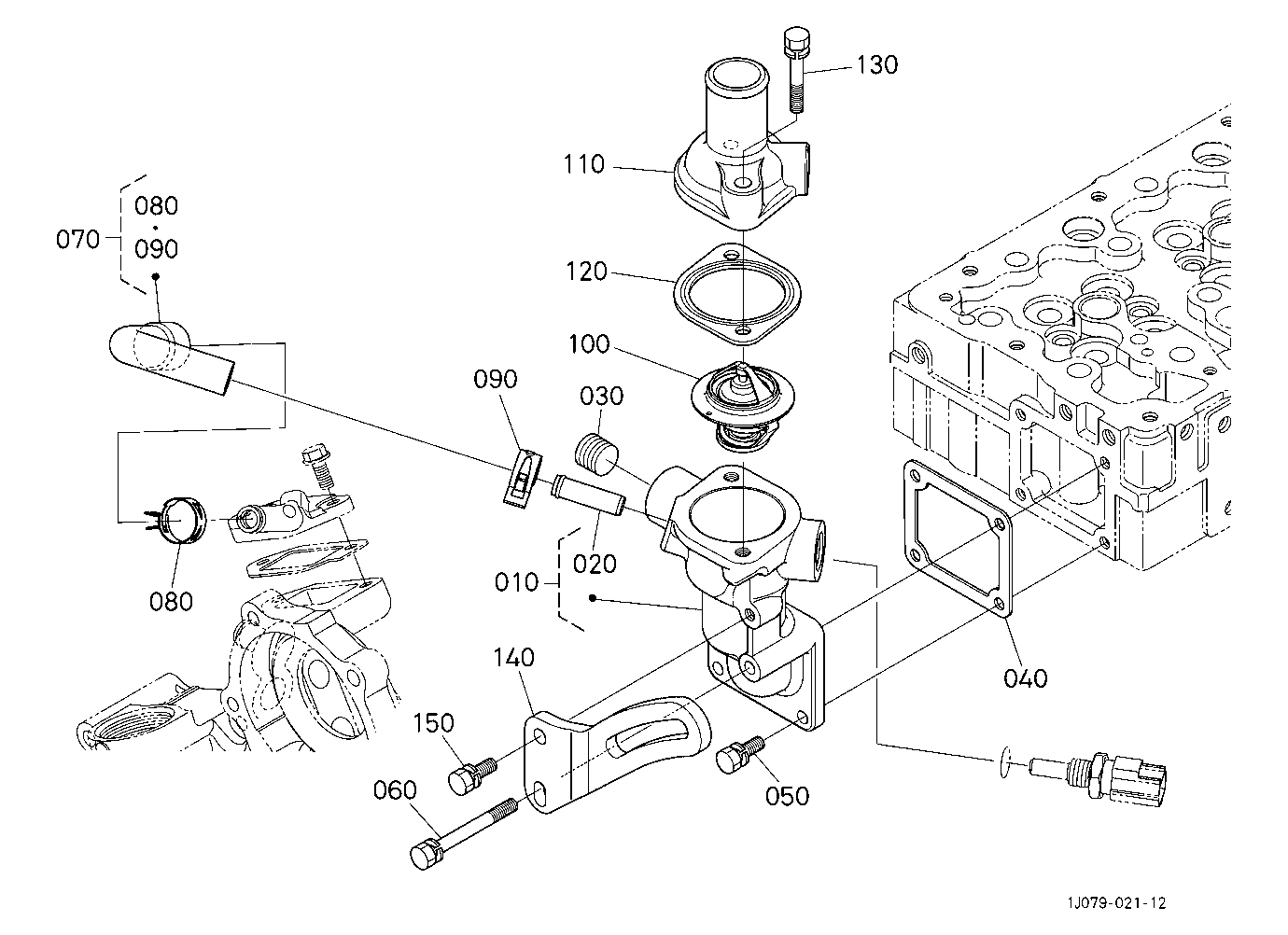 Water Flange And Thermostat