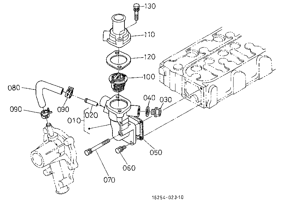 Water Flange And Thermostat