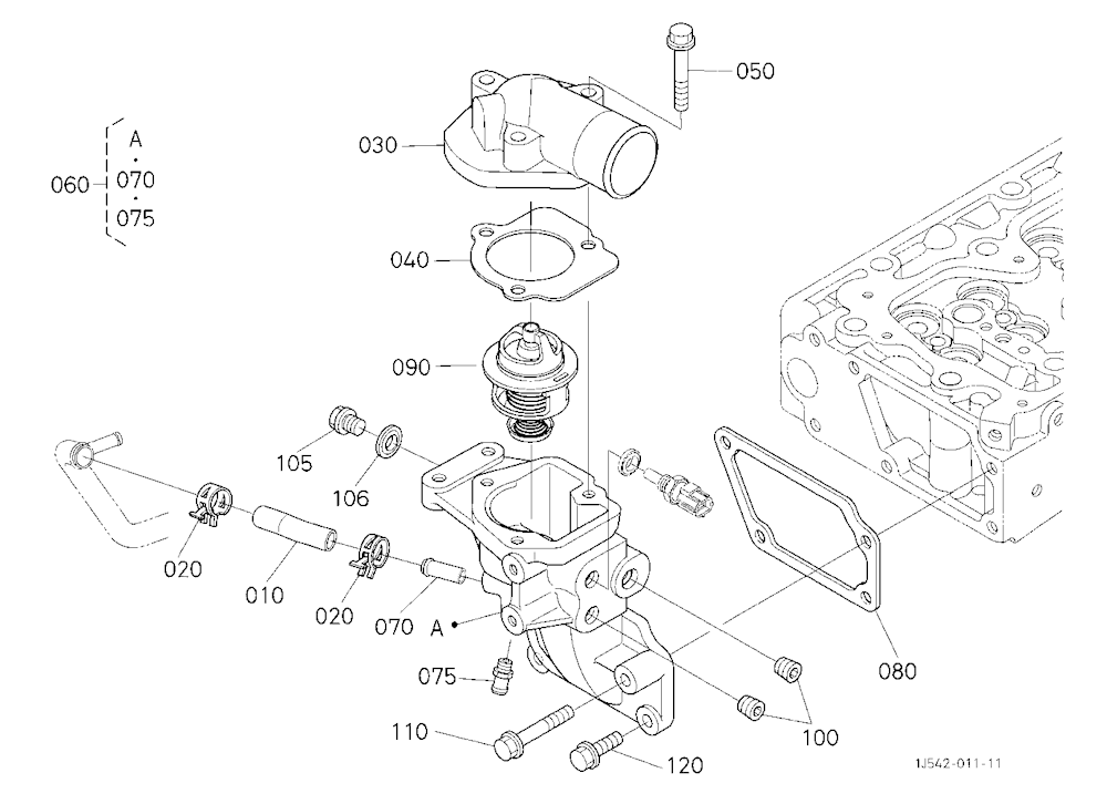 Water Flange And Thermostat