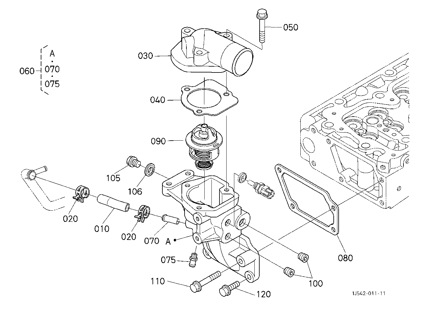 Water Flange And Thermostat