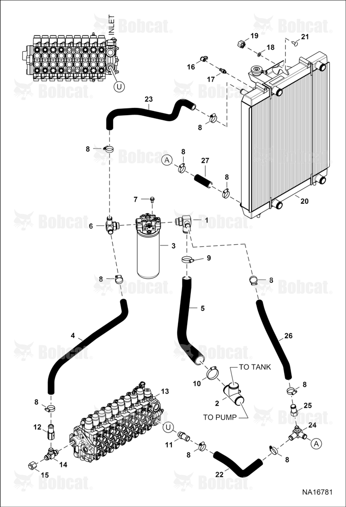 Hydraulic Circuitry (Cooler/Filter & Direct to Tank) B48412072 & Above
