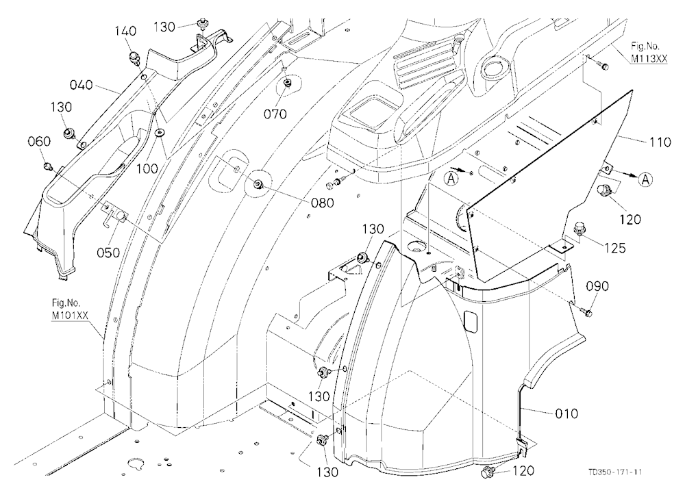 Hydraulic Control Lever Guide (Lower)
