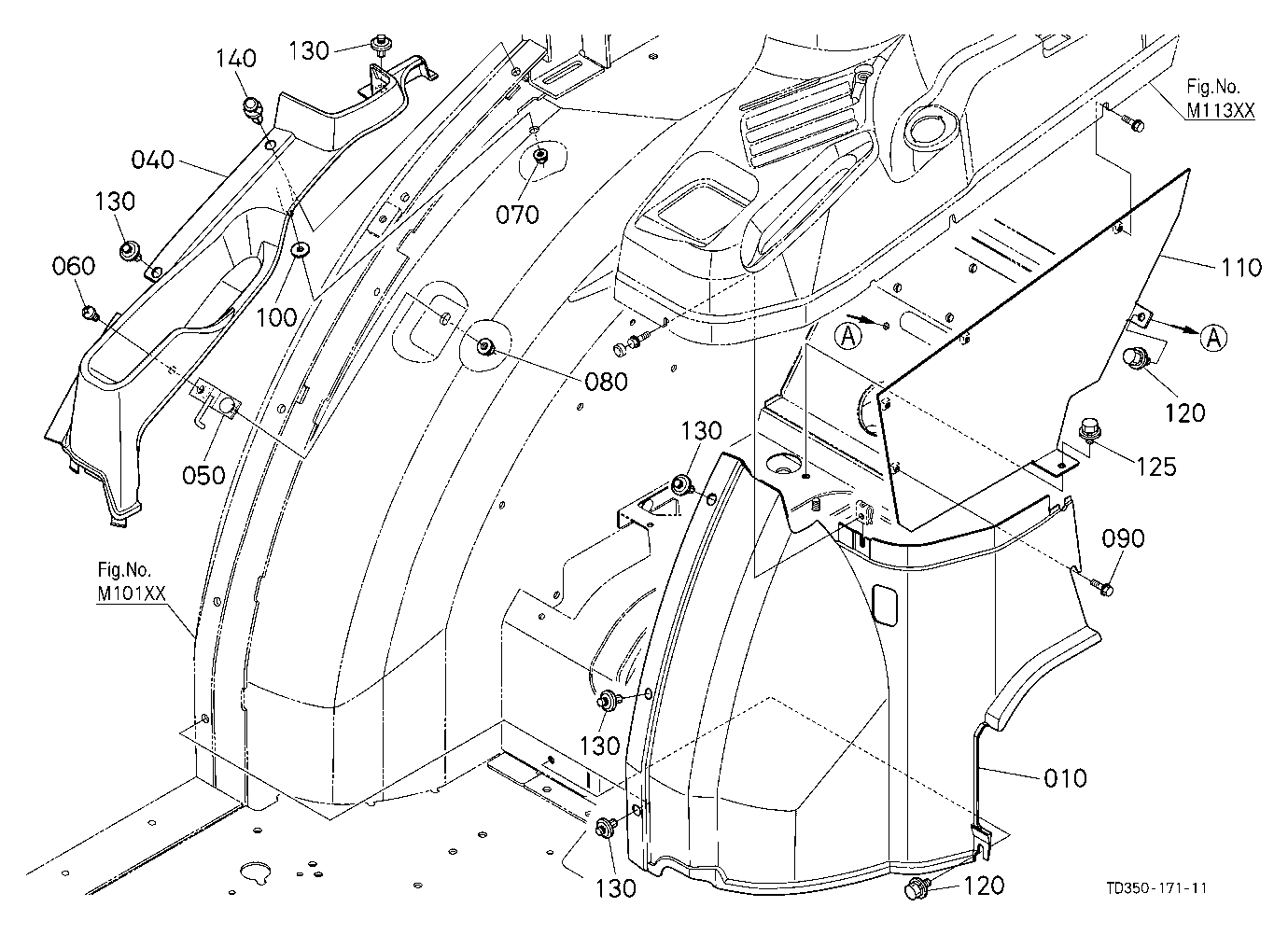 Hydraulic Control Lever Guide (Lower)