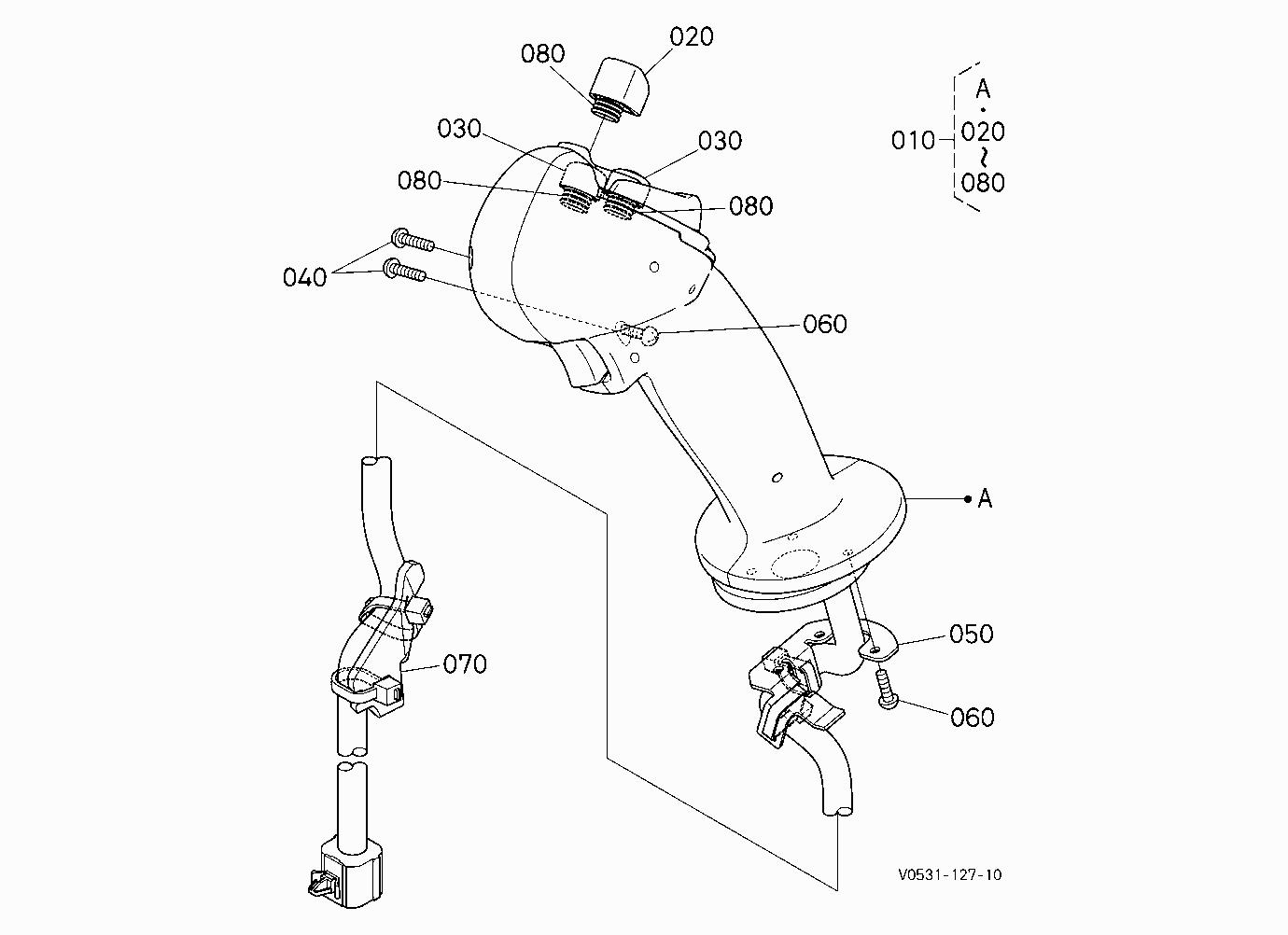 GRIP (LEFT) [COMPONENT PARTS] [EXCEPT HIGH FLOW]