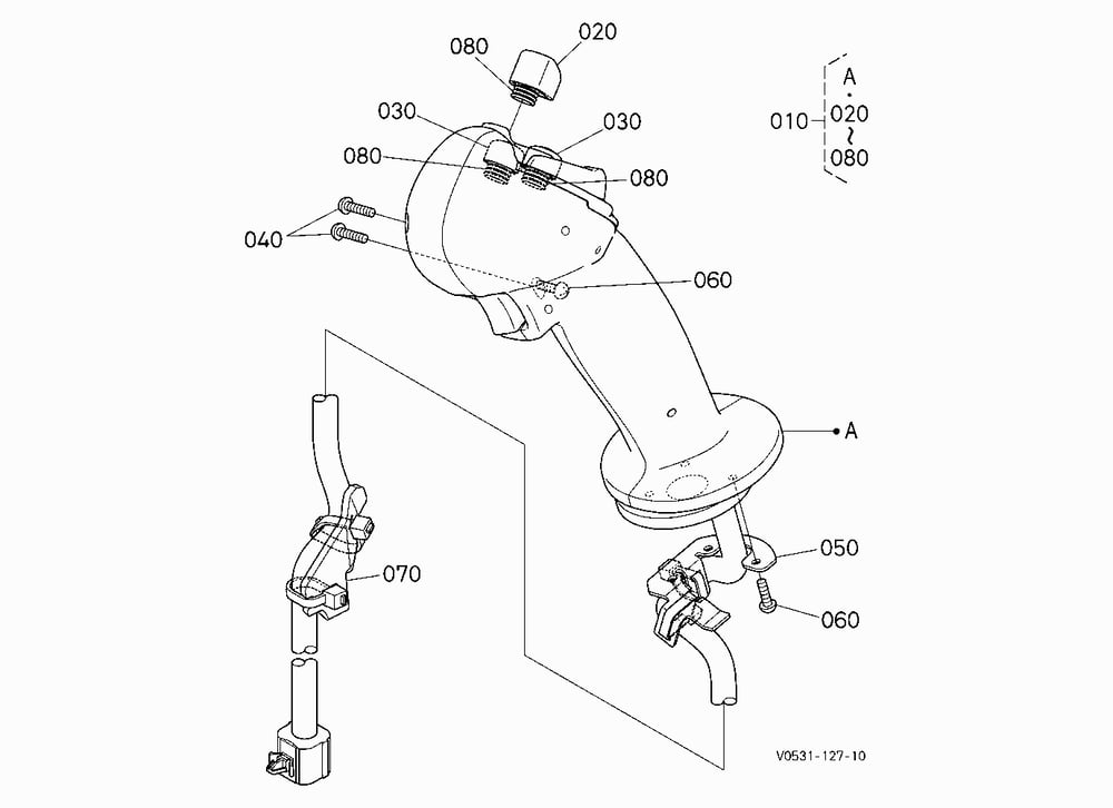 GRIP (LEFT) [COMPONENT PARTS] [EXCEPT HIGH FLOW]