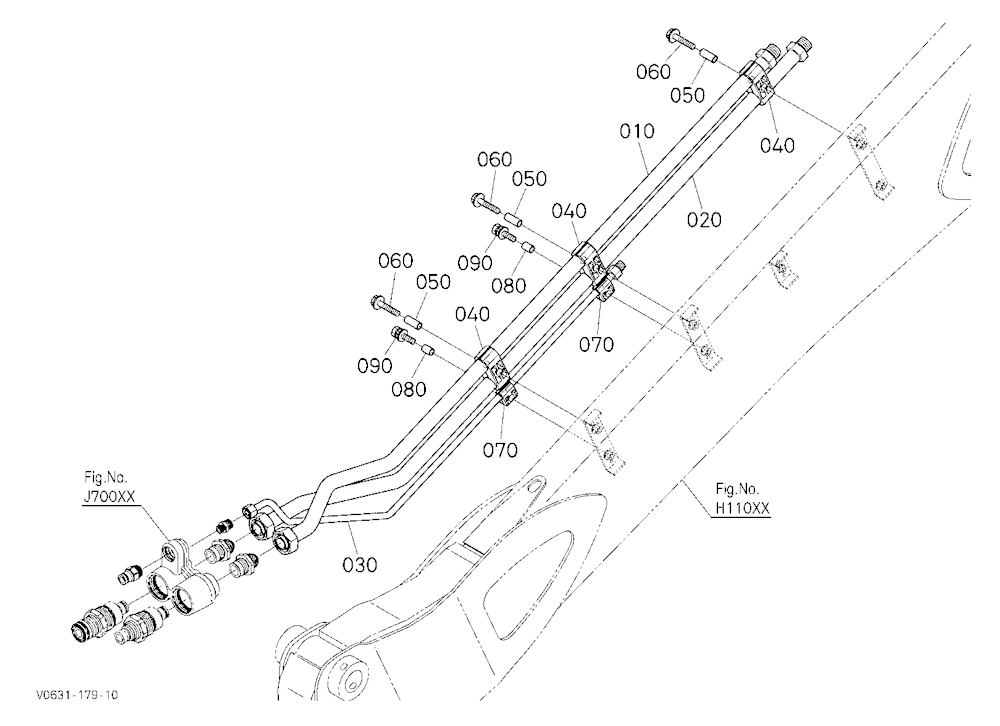 Oil Piping (Arm Lh) [Except High Flow]