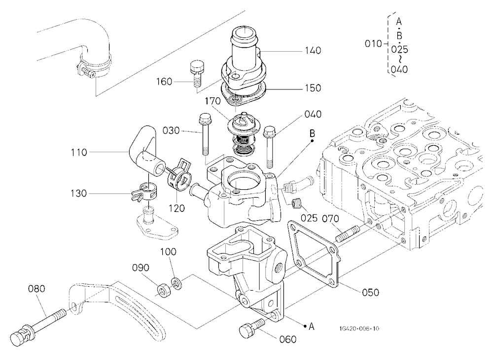 Water Flange And Thermostat