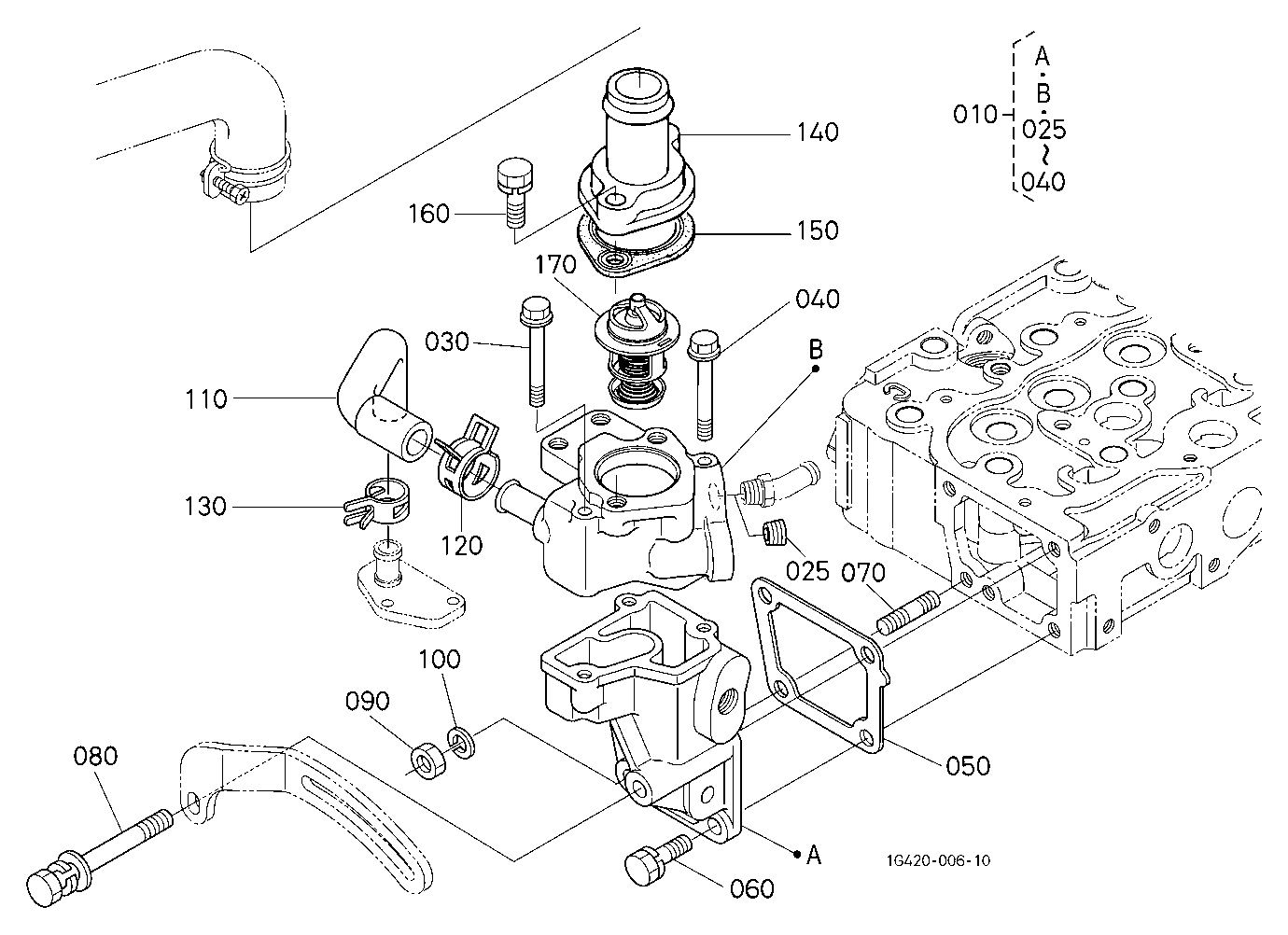 Water Flange And Thermostat