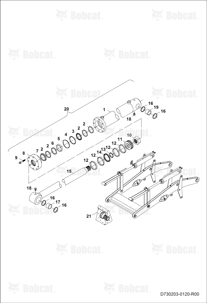 Tilt Cylinder B53R11001 - B53R11528