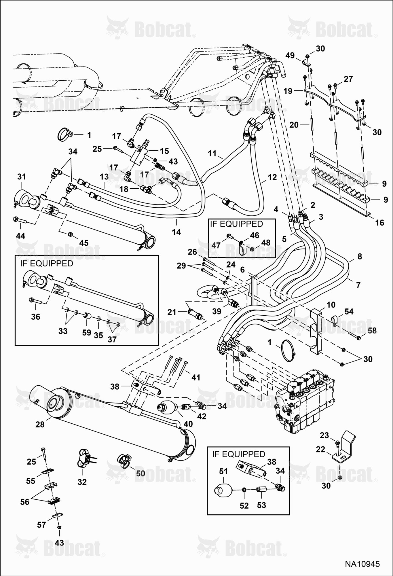 Hydraulic Circuitry (Lift & Self-Leveling)  B35F11085 & Above, B35G11129 & Above