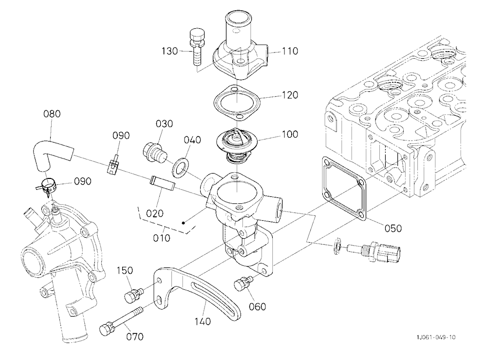 Water Flange And Thermostat