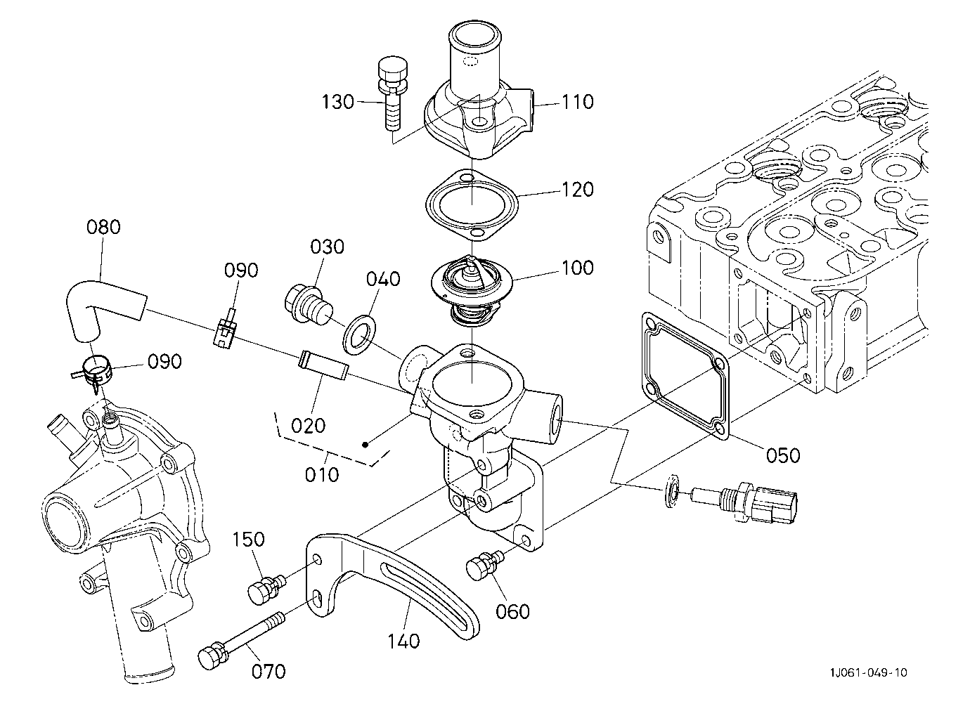 Water Flange And Thermostat