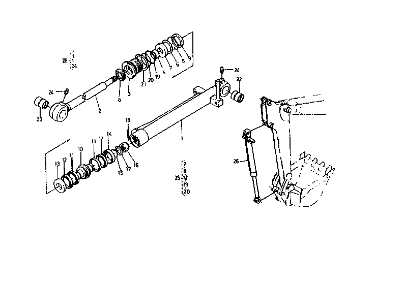 Bucket Cylinder and Component Parts