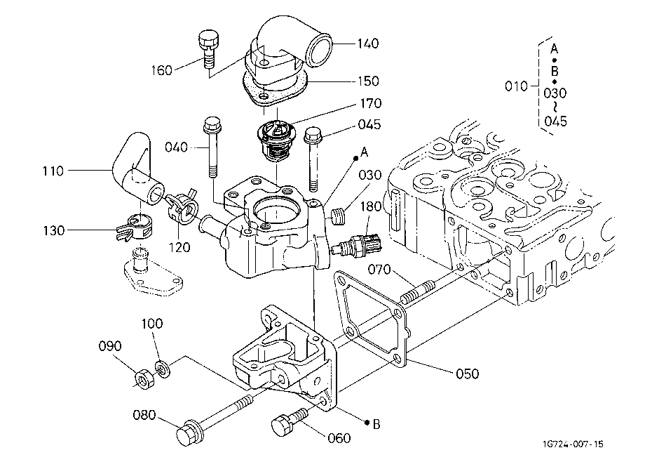 Water Flange And Thermostat