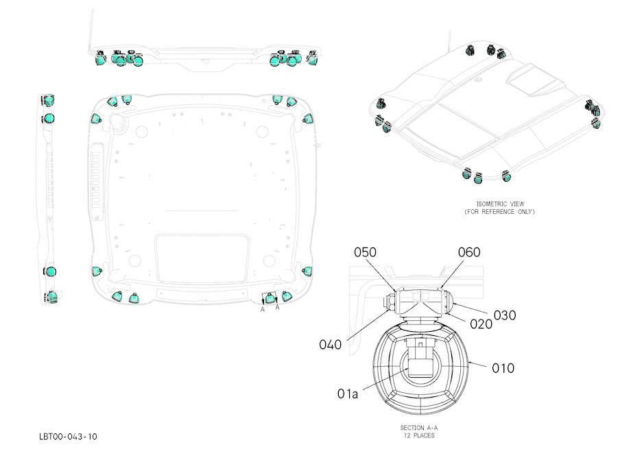 Cab Worklight Installation Assembly - Standard 12
