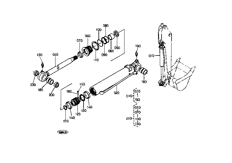 Bucket Cylinder and Component Parts