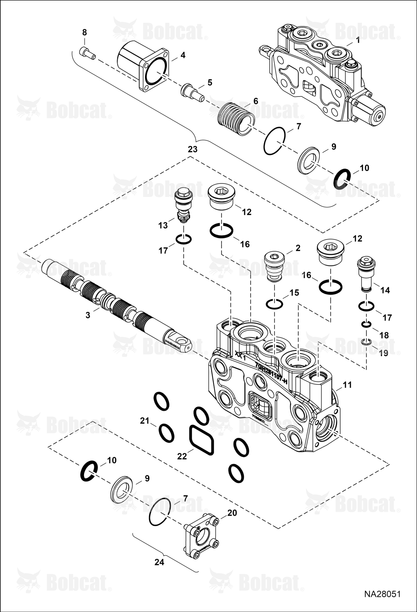 Hydraulic Control Valve (Backhoe) (Auxiliary Section)