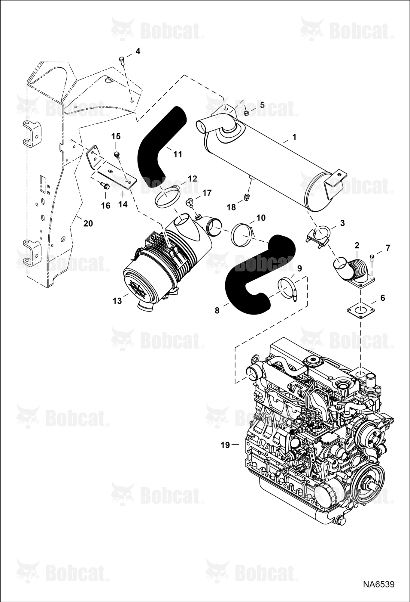 Engine & Attaching Parts (Air Cleaner & Muffler)  & Below