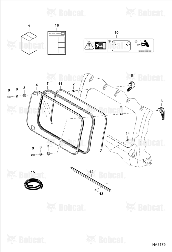 Forestry Cutter (Rear) (Polycarbonate) (666 x 379 mm) (26.2 x 14.92") CAB Opening)
