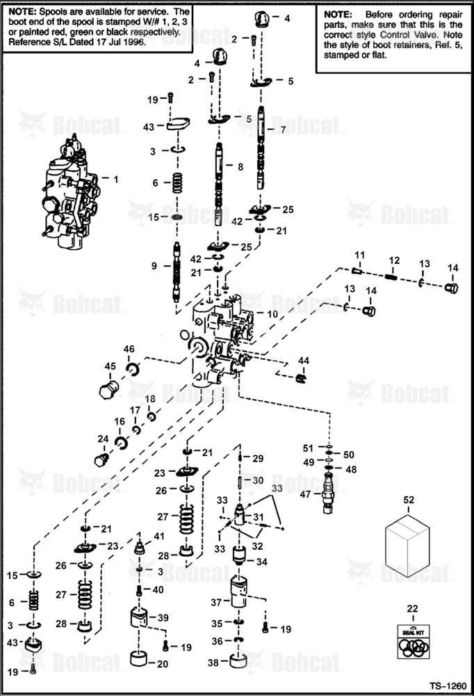 Hydraulic Control Valve (Service Valve)  514121999, 514221999 & Below
