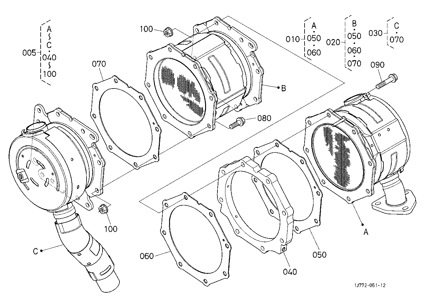 Diesel Particulate Filter Muffler [Component Parts