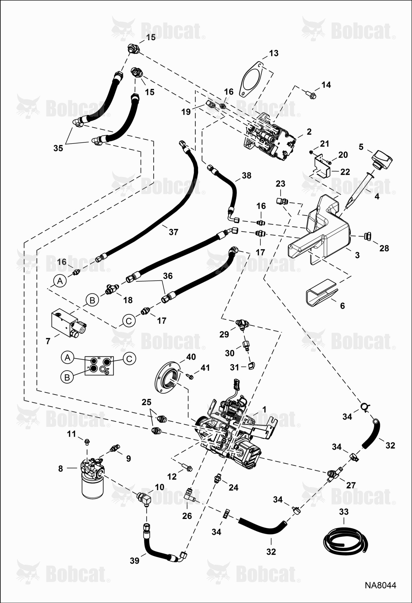 Hydraulic Circuitry (Pump, Motor & Tank)  AVW211001 - AVW219999