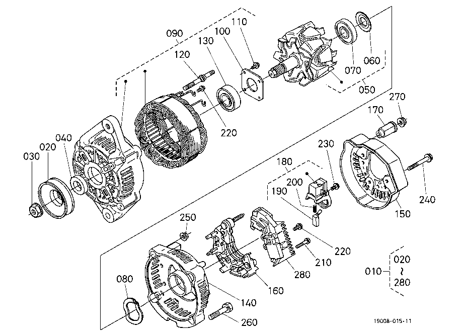 Alternator [Component Parts] (W/G No.B7324) [Optio