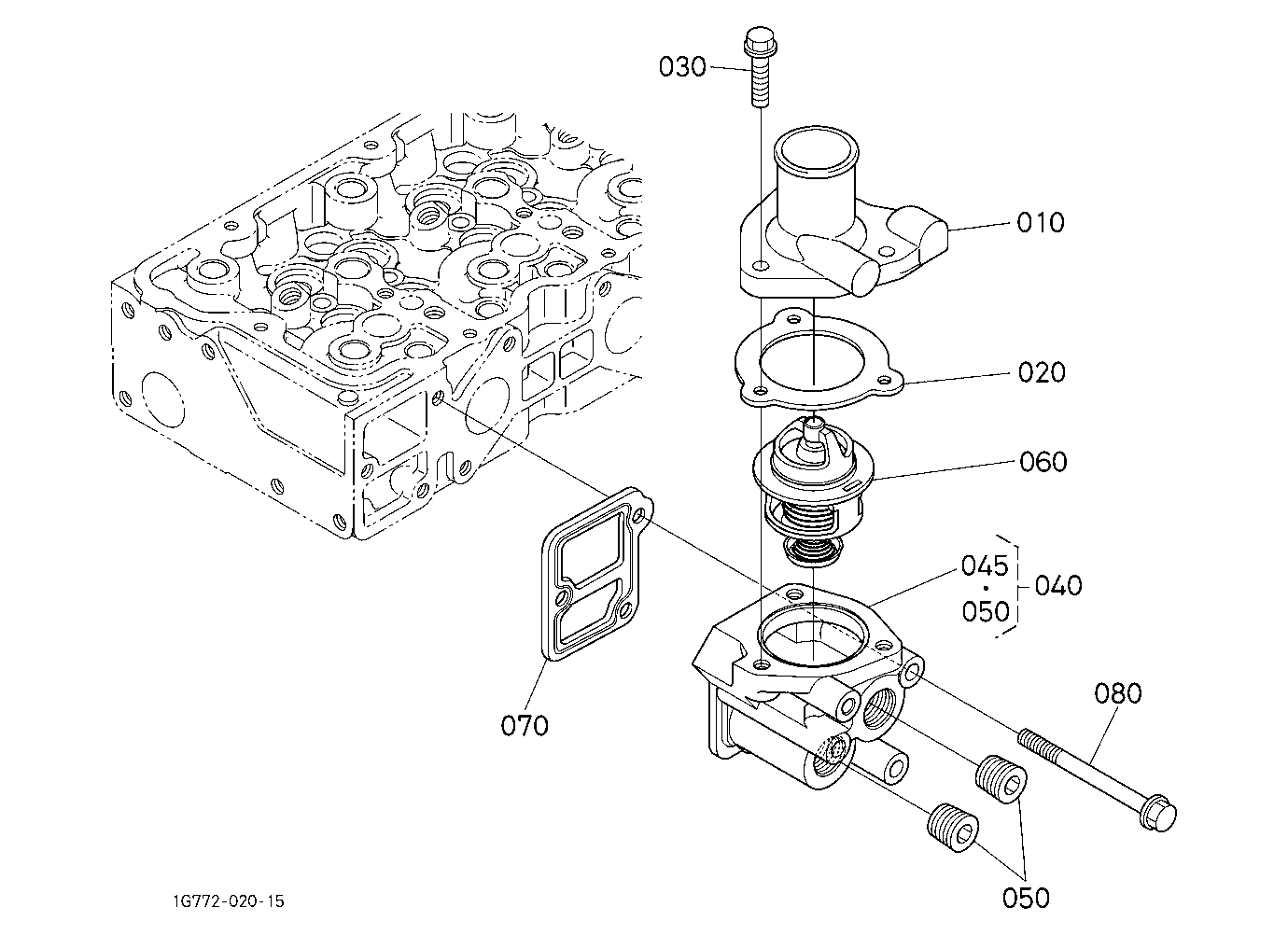 Water Flange And Thermostat [Old]