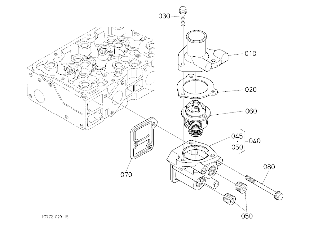 Water Flange And Thermostat [Old]
