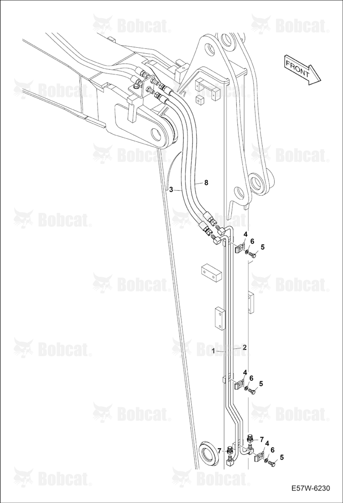 Hydraulic Circuitry (Quick Clamp) (Arm 1,6 m)