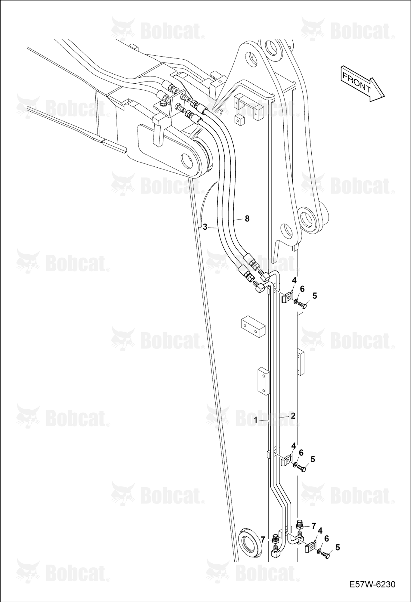 Hydraulic Circuitry (Quick Clamp) (Arm 1,6 m)