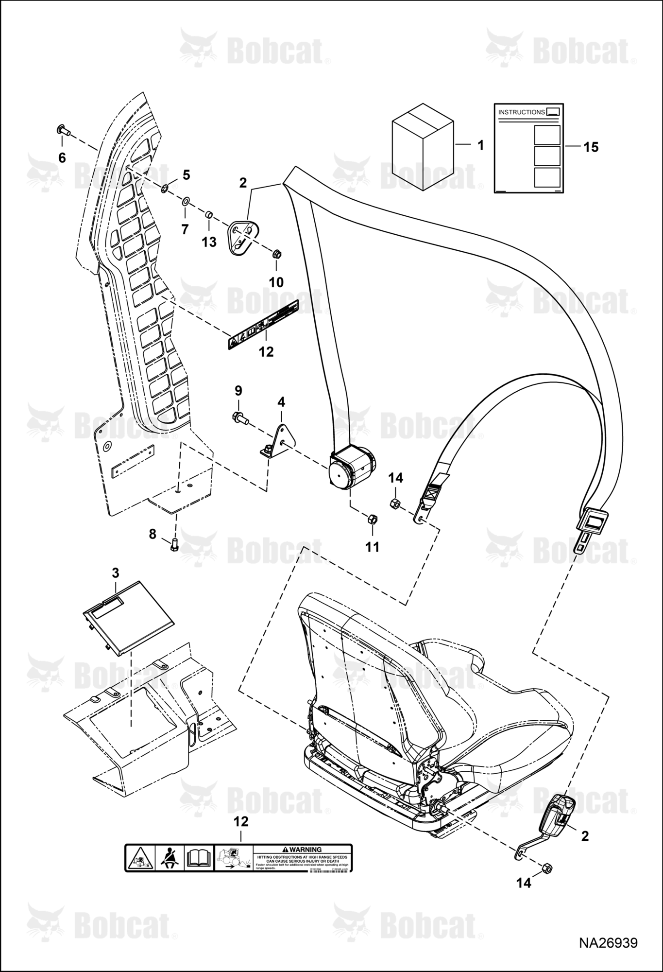 Seat Belt Kit - 2" (Three Point Retractable) (Integrated)