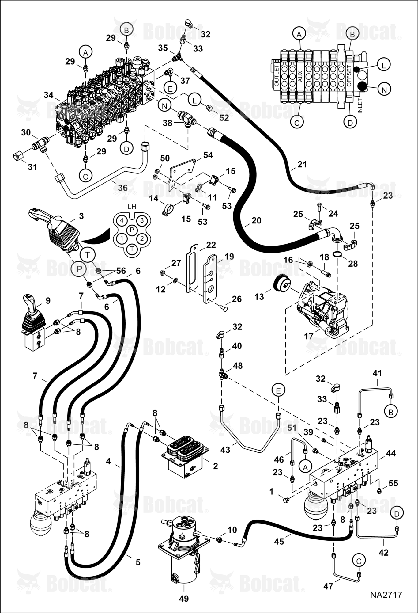 Hydraulic Circuitry (Manifold & Pump) (W/O Angle Blade)