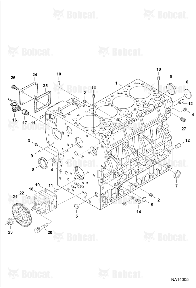 Crankcase (Black) (Engine Serial # V2403-7****** or V2403-8******)