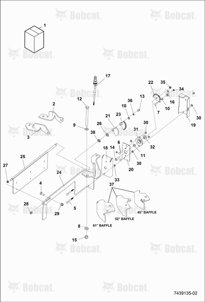 Operator Control Discharge Chute Kit (Lower Assembly) (Baffles)