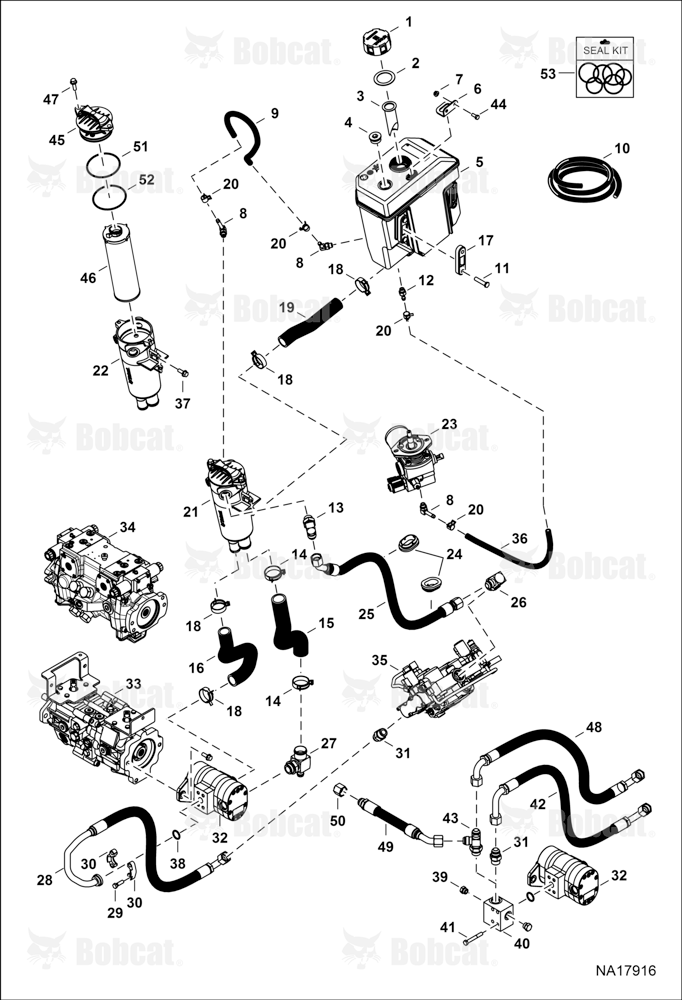 Hydrostatic Circuitry (Tank & Filter) AHGM19968 & Above